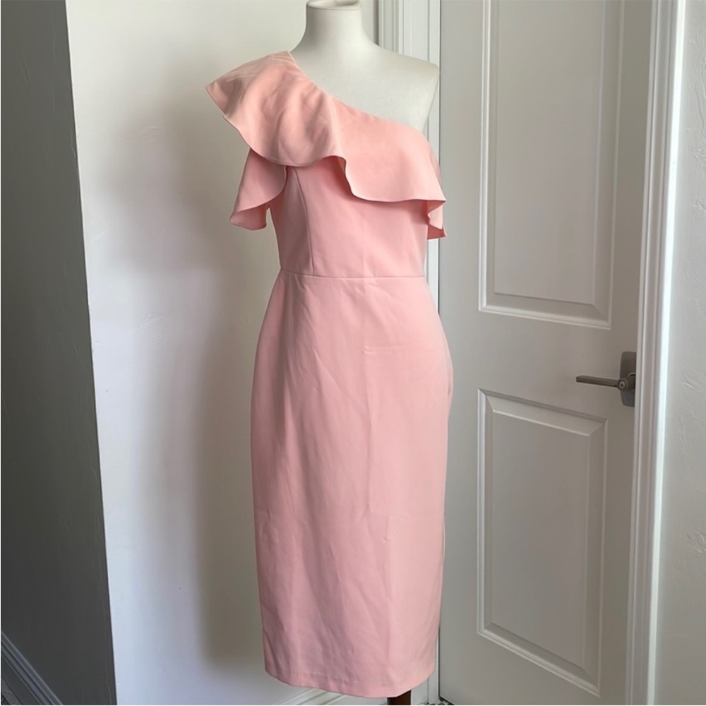 Worn once Maggy London One Shoulder Sheath Dress Size 4